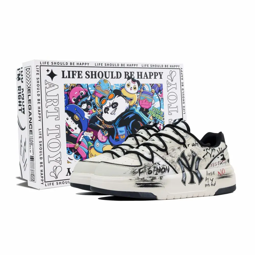 MLB Chunky Liner Huijie, Hot Air Tour Wear resistant And Lightweight Low top Skateboard Shoes Unisex Black White