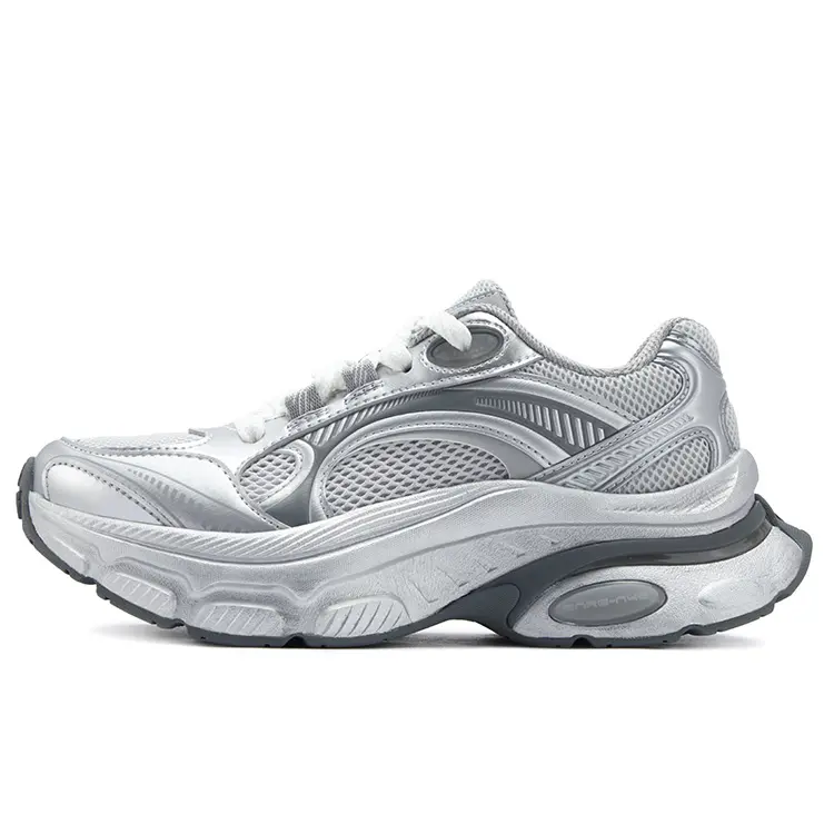 361° Heart Shoes Slip Resistant Abrasion Resistant Low top Casual Shoes Women's Silver Gray