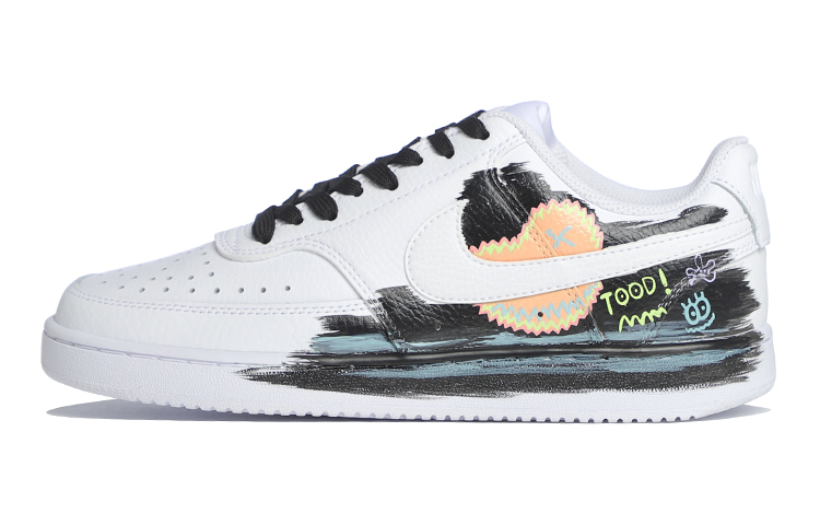 Nike Court Vision 1 Low Top Skateboard Shoes Women's Black White