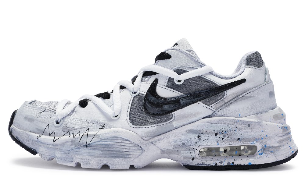Nike Air Max Fusion Cushioning Lightweight Low-Top Casual Running Shoes Men's Gray White
