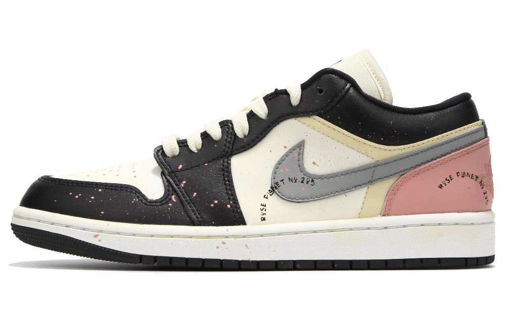 Jordan Air Jordan 1 Low Anti Slip Wear Resistant Low Top Vintage Basketball Shoes Women's Black Pink