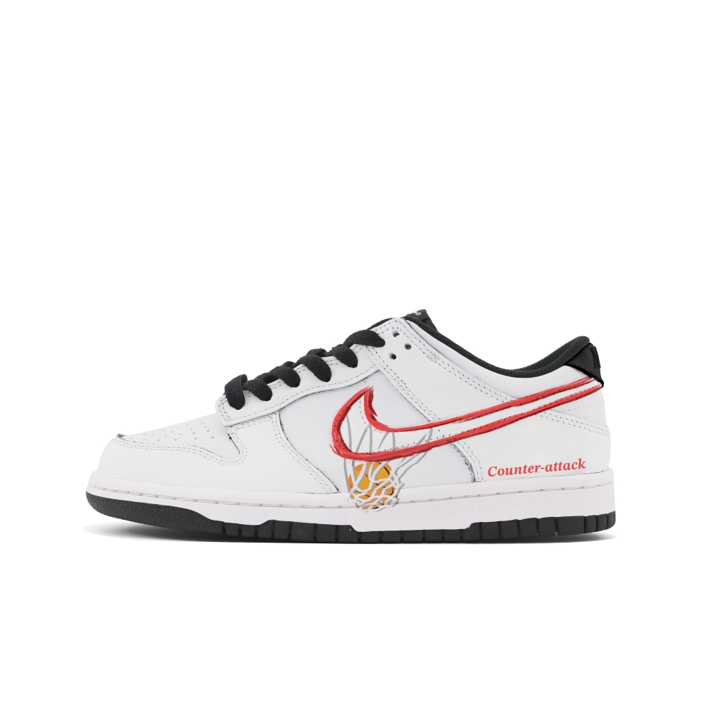 Nike Dunk Abrasion Resistant Low top Skateboard Shoes Unisex White
