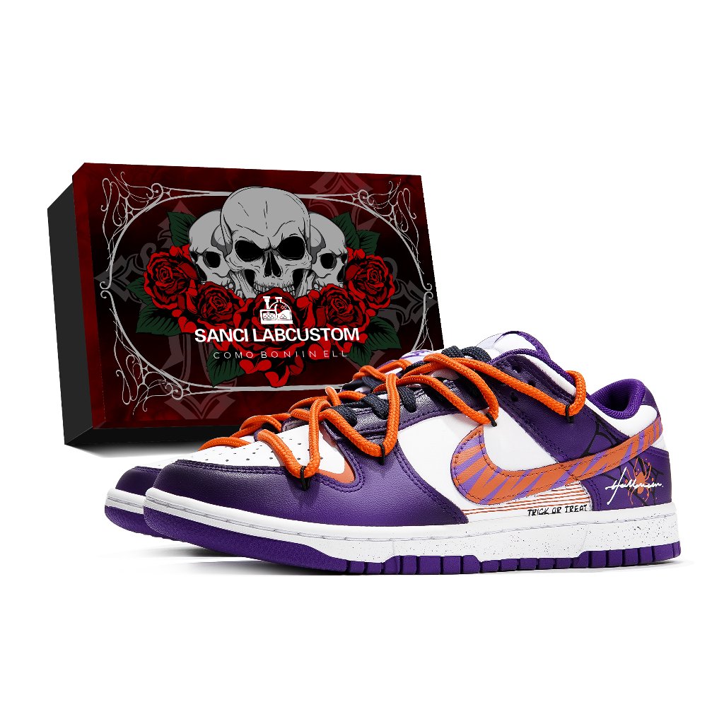 Nike Dunk Low Triple Coated Laboratory Low-Top Skateboard Shoes Men's Orange Purple