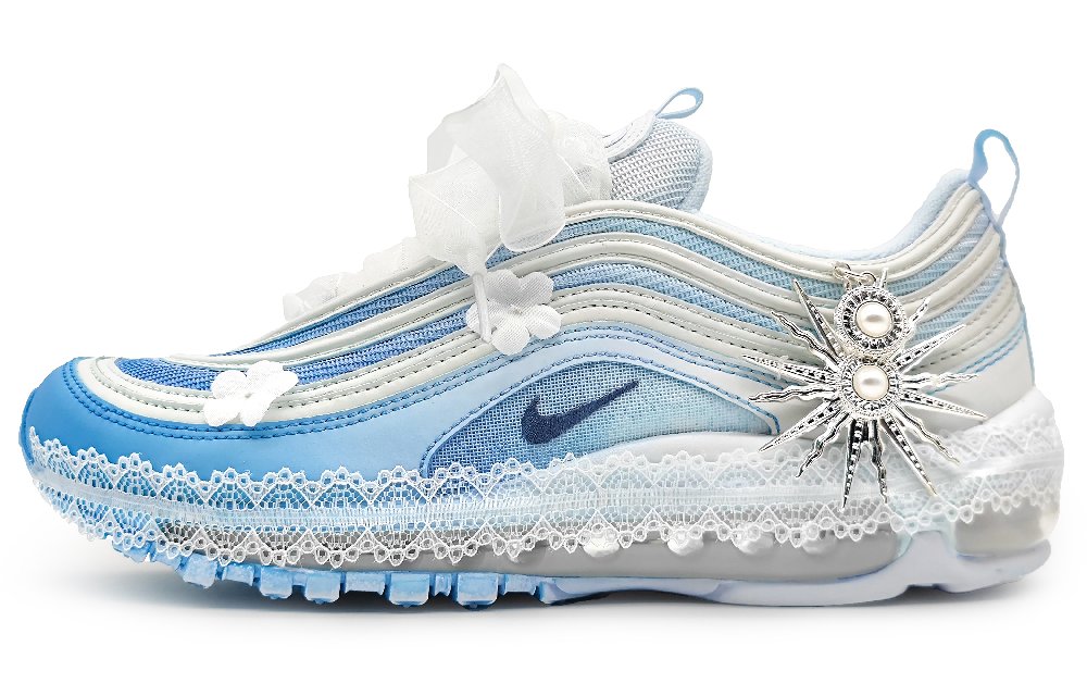 Nike Air Max 97 Cushioning Anti-Slip And Wear-Resistant Low-Top Casual Shoes Unisex Blue White Gradient