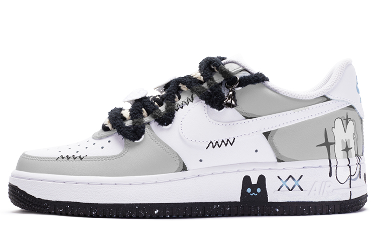 Nike Air Force 1 Skateboard Shoes Men's White Gray Black