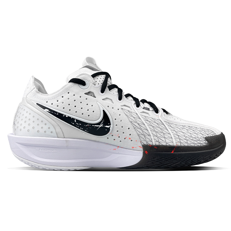 Nike Air Zoom G.T. Cut 3 Wear-Resistant Low-Top Basketball Shoes Unisex White Black Red