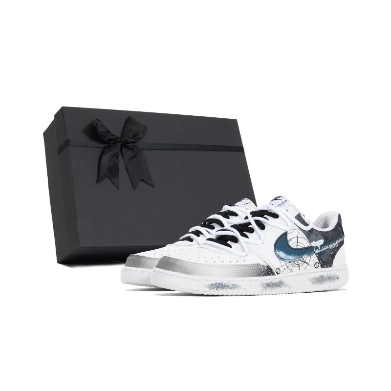 Nike Court Vision Series Skateboard Shoes Unisex Low-Top Black White Blue