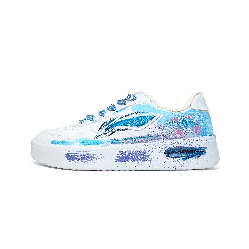 LiNing Pontoon Boats Coverage Cushioning Low top Skateboard Shoes Unisex White Blue