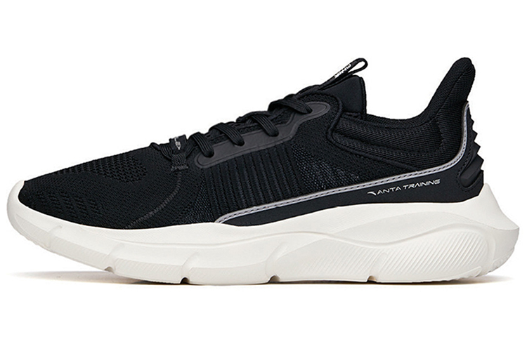 Anta Linghui Wear-Resistant Low-Top Training Shoes Men's Black White Gray
