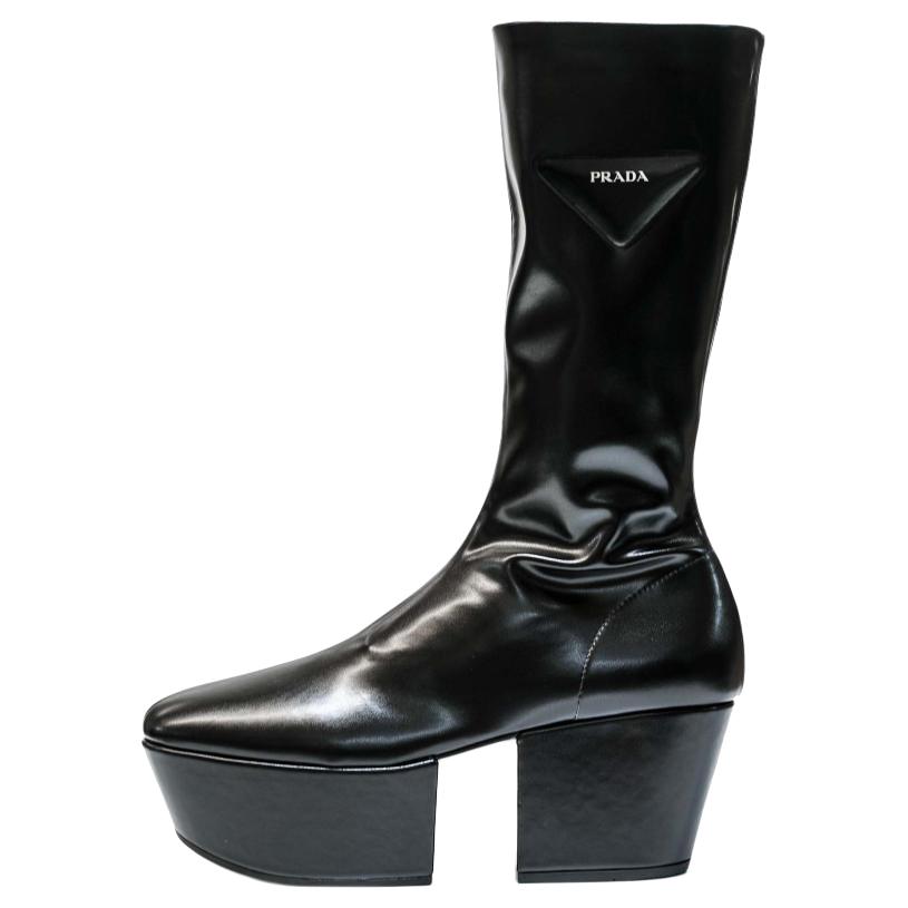 PRADA Knee-High Boots 7cm Women's Black