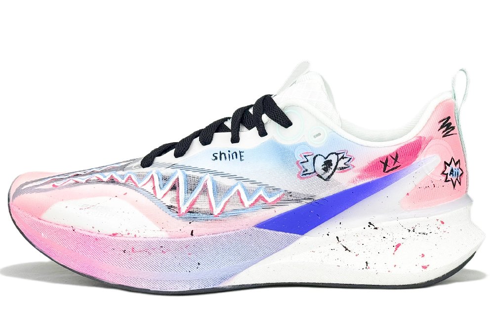 LiNing Red Hare 8PRO Cushioning Abrasion Resistant Breathable Low Top Casual Running Shoes Men's White Blue Pink