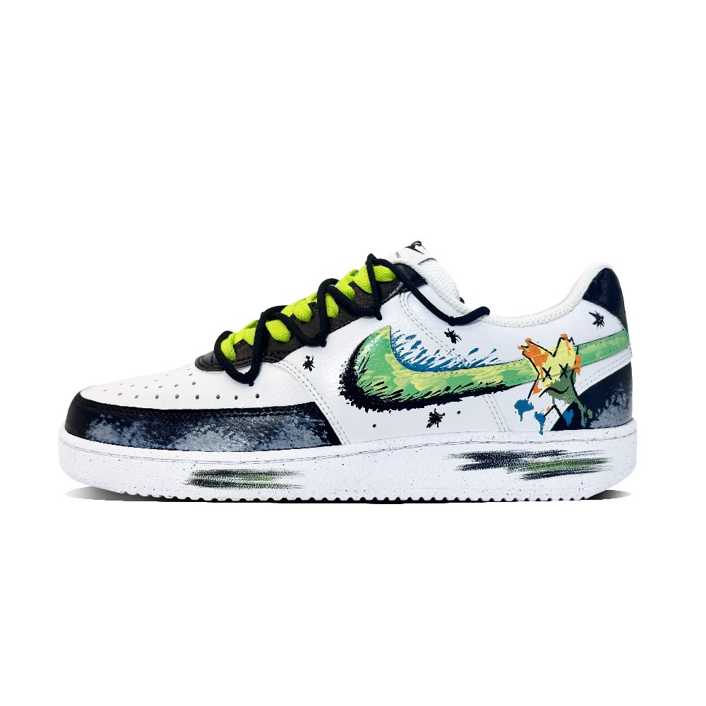 Nike Court Vision 1 Anti-Slip Wear-Resistant Low-Top Skateboard Shoes Men's Black Green
