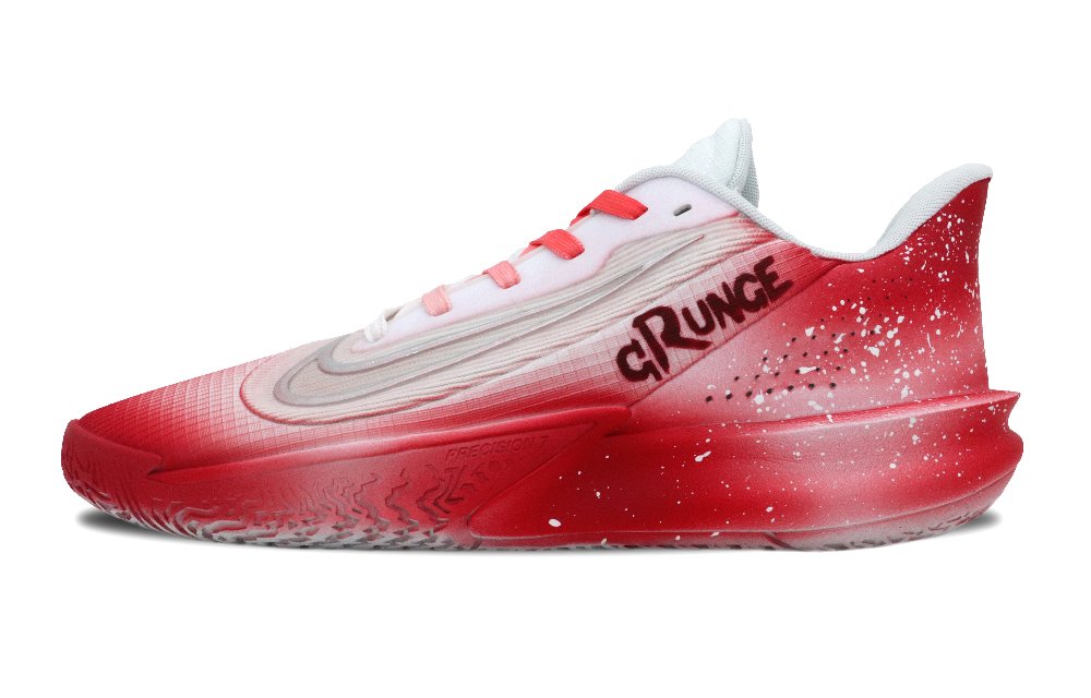 Nike Precision 7 Sunset Neon Jade Low Top Basketball Shoes Men's Bright Red White