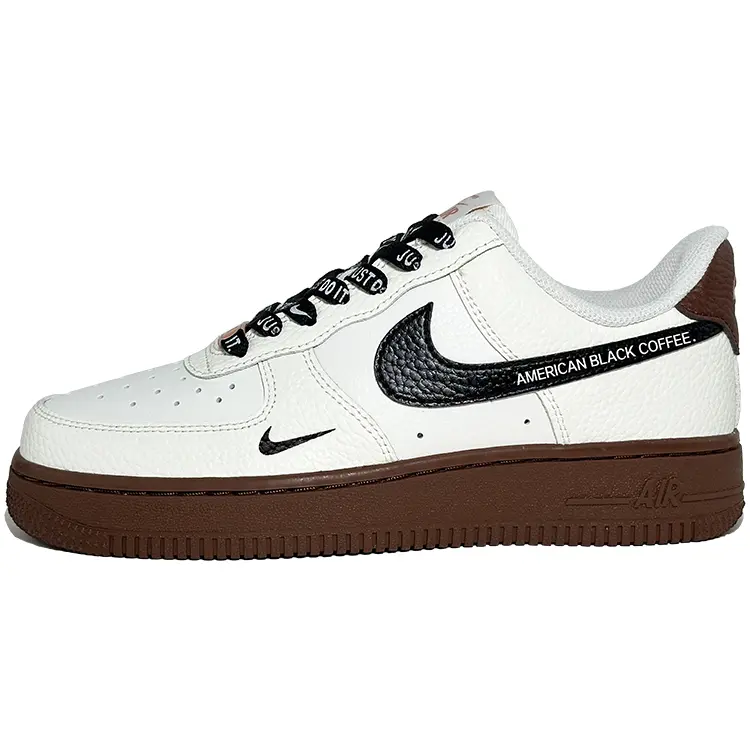 Nike Air Force 1 Skateboard Shoes Unisex Low top Black/White/Coffee