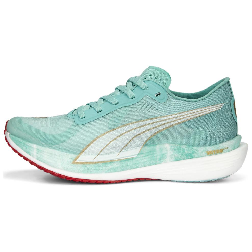 PUMA Deviate NITRO Durable Breathable Low-Top Running Shoes Women's Coral Green