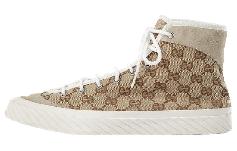 GUCCI Stylish Skateboarding Shoes Men's Beige Brown Vintage Version