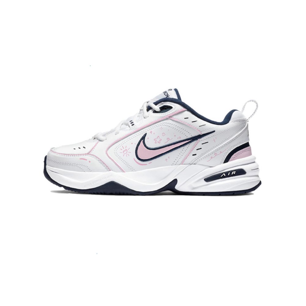 Nike Air Monarch 4 Low Top Chunky Sneakers Unisex White Pink