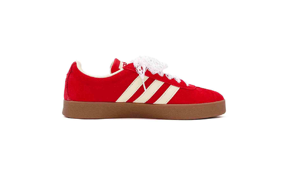 Adidas Neo Vl Court Classic Abrasion Resistant Low Top Skateboard Shoes Women's Red