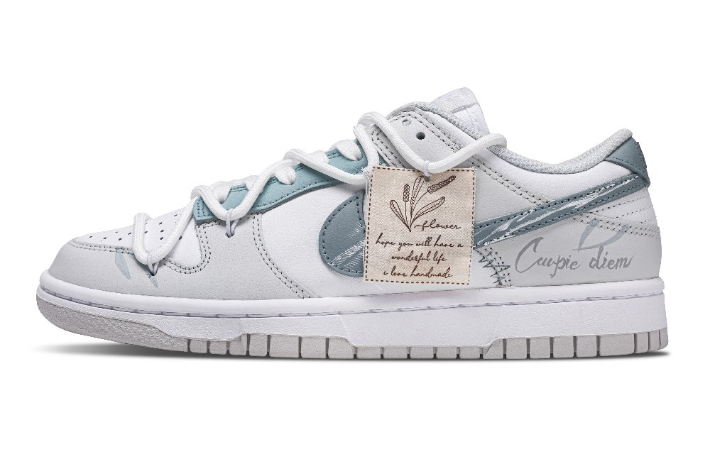 Nike Dunk Breeze Holiday Non slip Lightweight Low top Skateboard Shoes Unisex White Gray