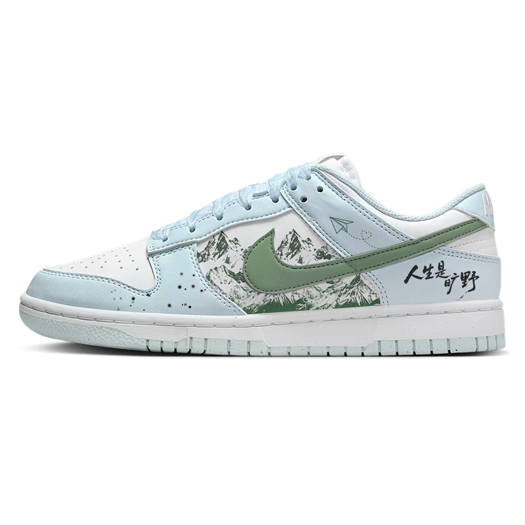 Nike Dunk Skateboard Shoes Women's Low Top Blue/White