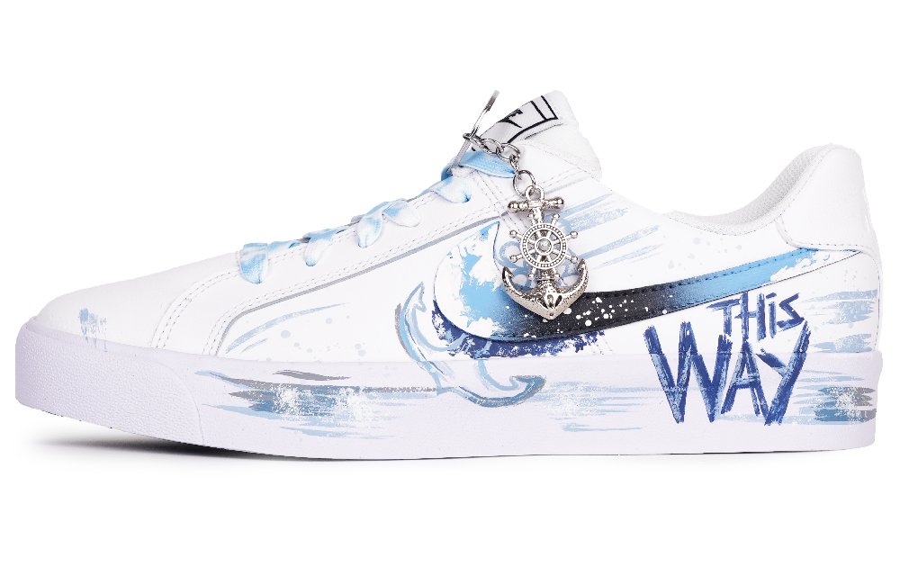 Nike Court Royale Sea Blue Journey Anti-Slip Wear-Resistant Low-Top Skateboard Shoes Unisex Blue
