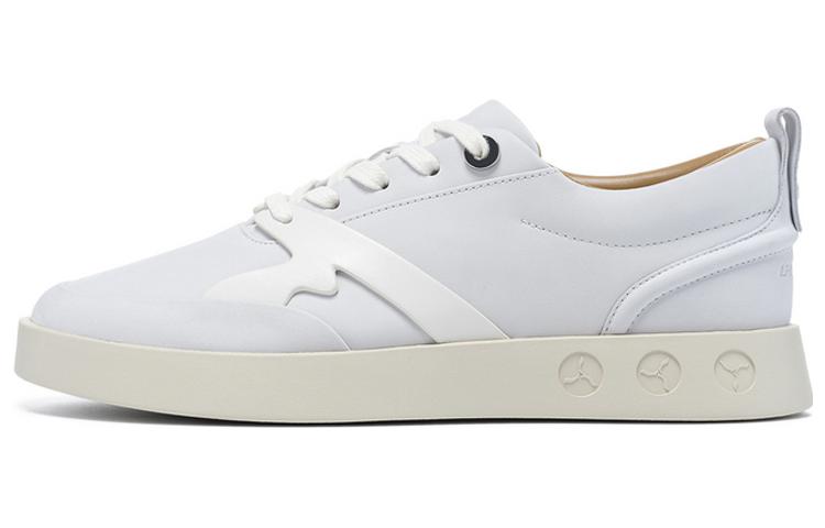 LI NING 1990 Slip Resistant, Abrasion Resistant, Lightweight Low Top Skateboard Shoes Women's Ecru