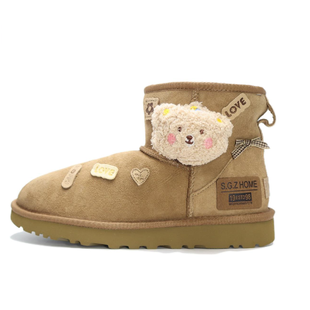 UGG CLASSIC MINI Bear Short Snow Boots Women's Brown