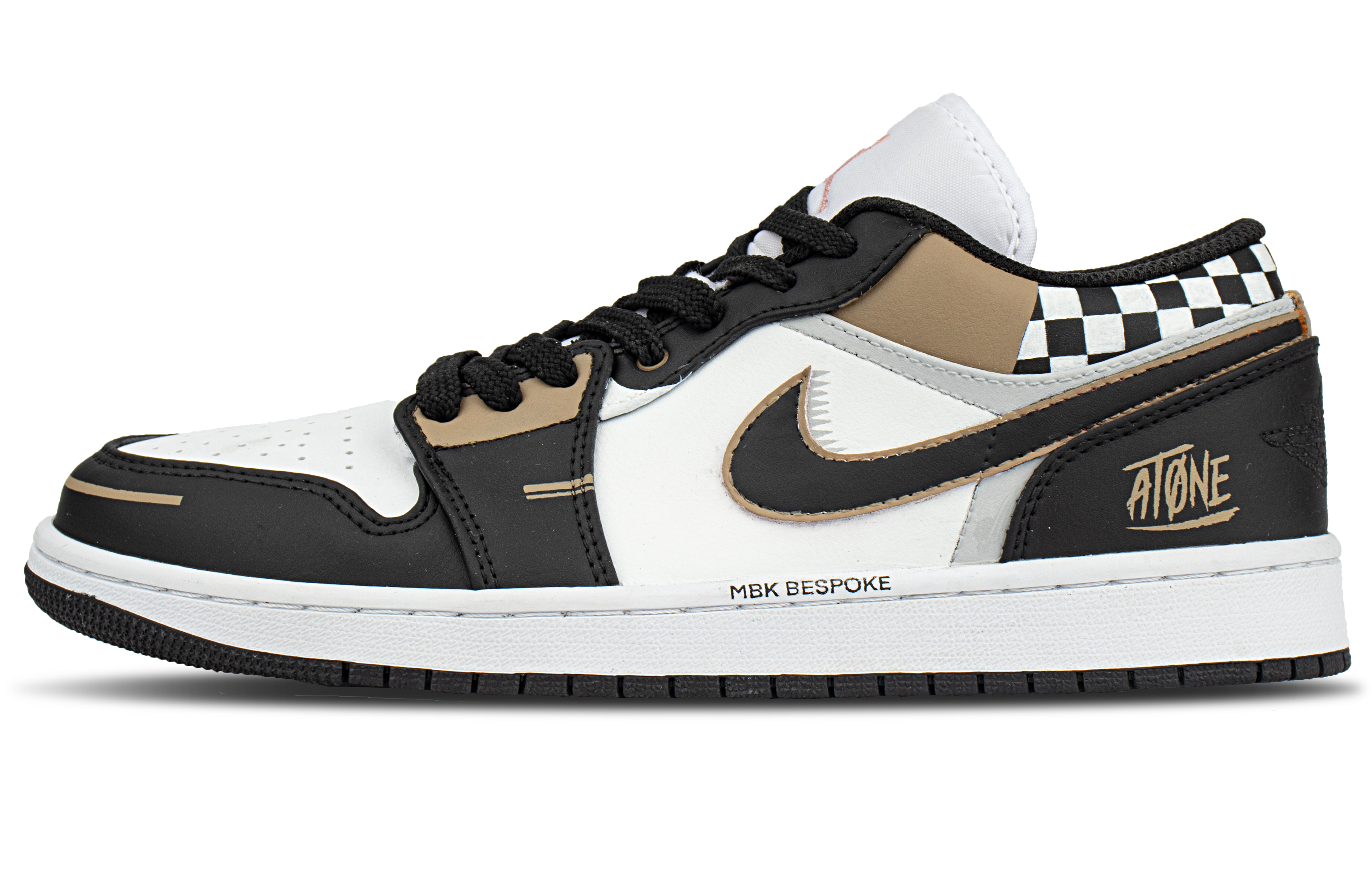 Jordan Air Jordan 1 Cushioning Coverage Low top Vintage Basketball Shoes Unisex Black Brown