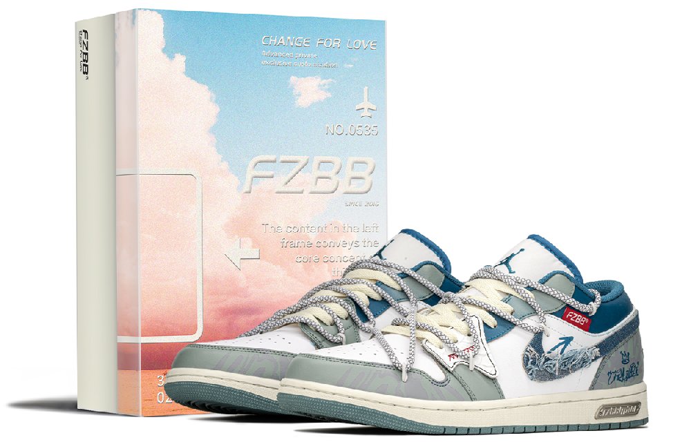 Jordan Air Jordan 1 Low-Top Vintage Basketball Shoes Men's Blue White