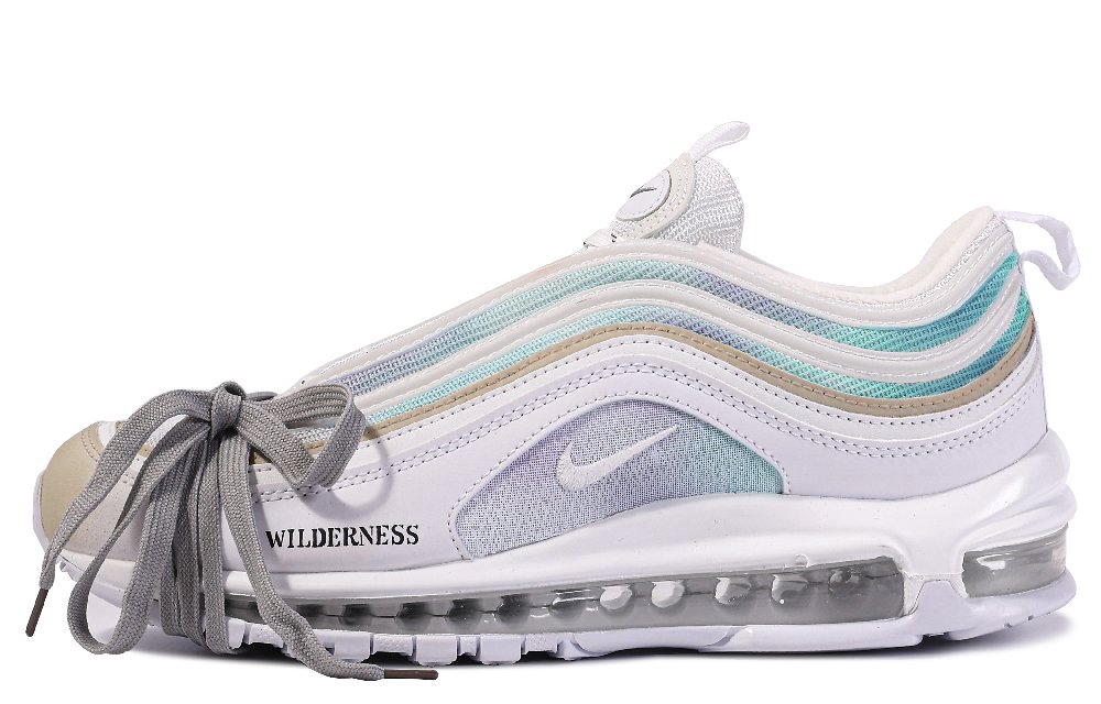 Nike Air Max 97 Abrasion Resistant Breathable Balance Low Top Air Cushion Running Shoes Unisex White Blue