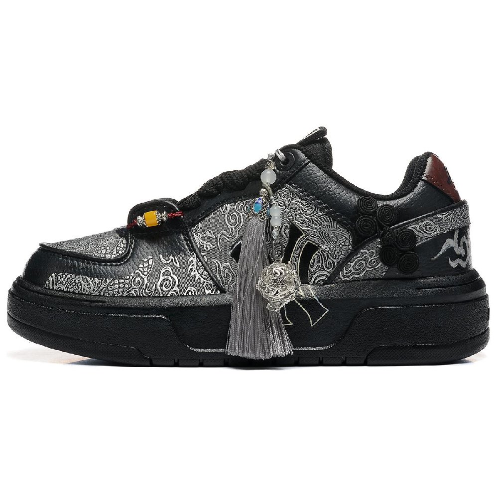 MLB Chunky Liner Wear-Resistant Height Increasing Low-Top Skateboard Shoes Unisex Black