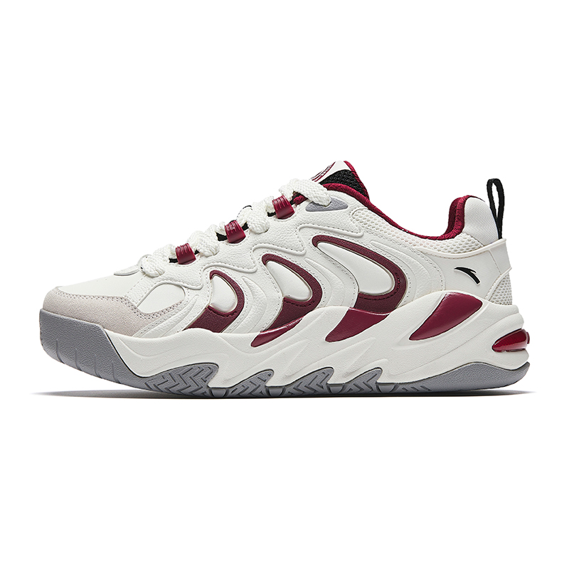 Anta Life Collection Cushioning, Slip Resistant, And Abrasion Resistant Low Top Casual Shoes Men's White Red Gray