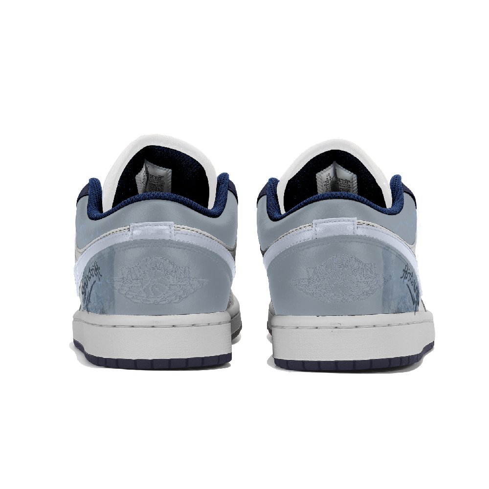 Jordan Air Jordan 1 Anti-Slip Wear-Resistant Low-Top Vintage Basketball Shoes Men's Blue