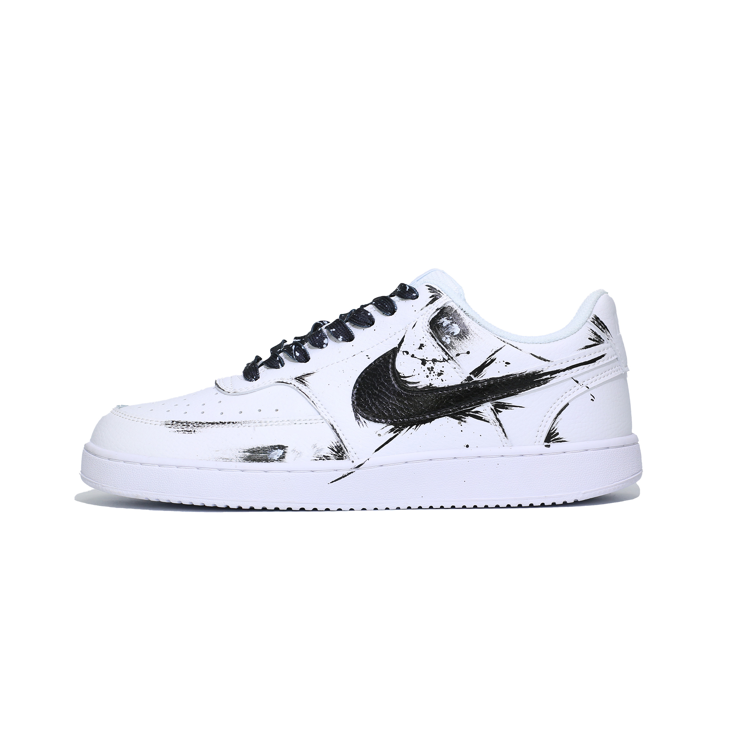 Nike Court Vision 1 Secret Realm Overgrown Anti-Slip Wear-Resistant Low-Top Skateboard Shoes Men's Black White