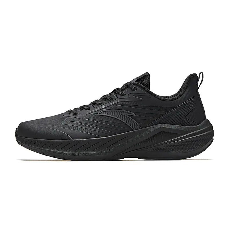 Anta Lingwind Supportive And Elastic Low top Casual Running Shoes Men's Basic Black Castle Gray