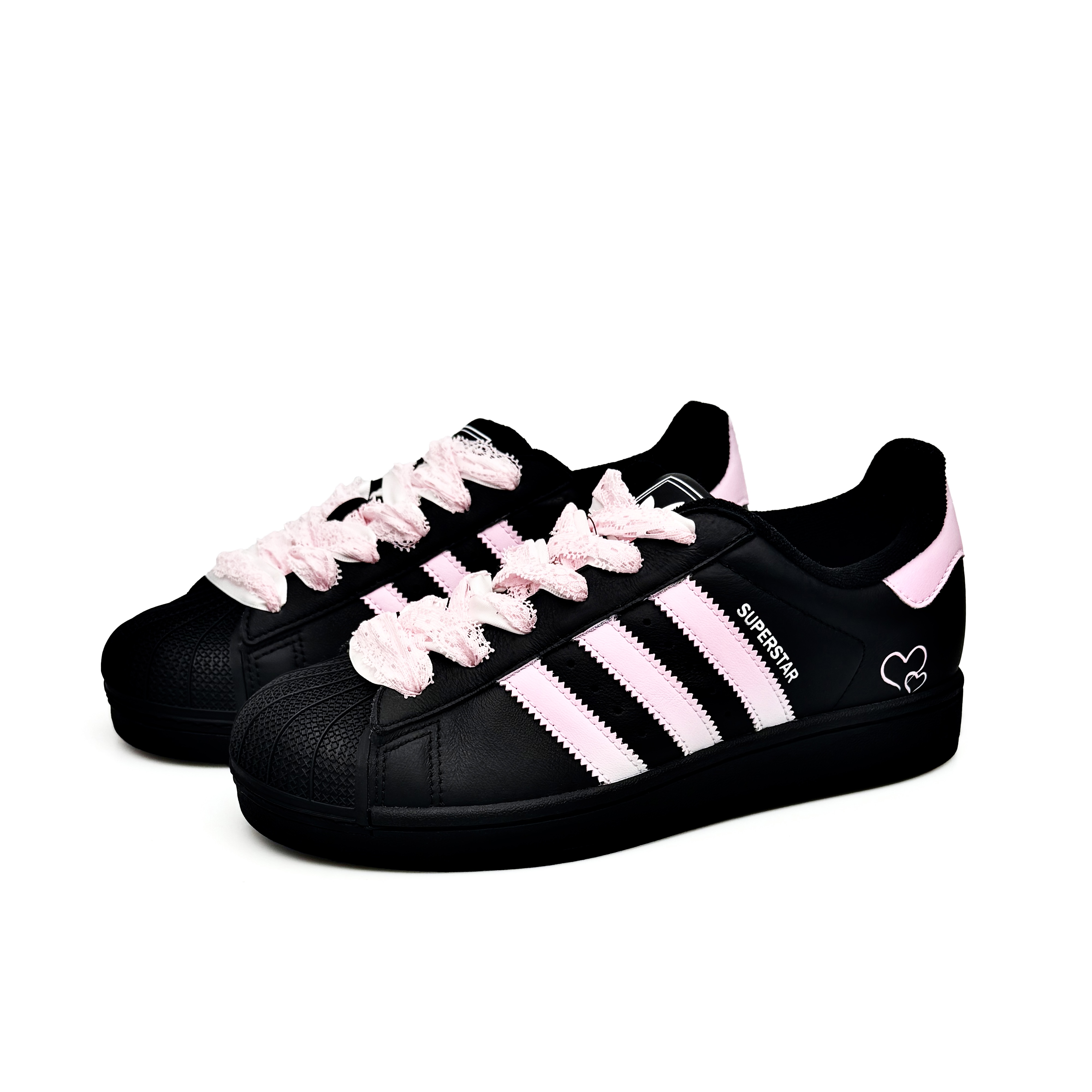 Adidas Originals Superstar 2 Skateboard Shoes Unisex Low Top Black/White/Pink купить в интернет-магазине Yoocart с быстрой доставкой по России.