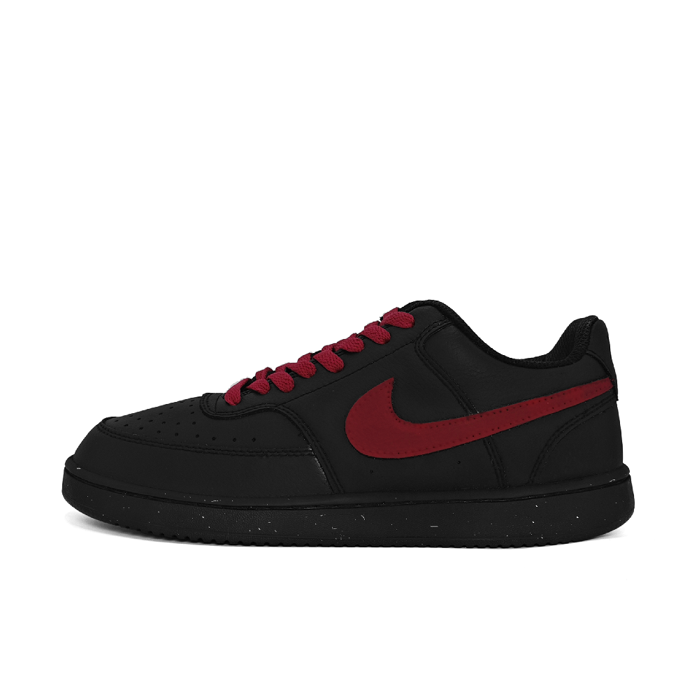 Nike Court Vision Anti-Slip And Wear-Resistant Lightweight Low-Top Skateboard Shoes Unisex Black Red