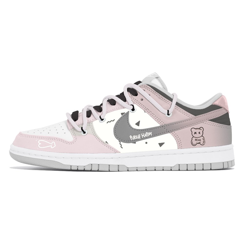 Nike Dunk Abrasion-Resistant Low-Top Skateboard Shoes Men's White Pink