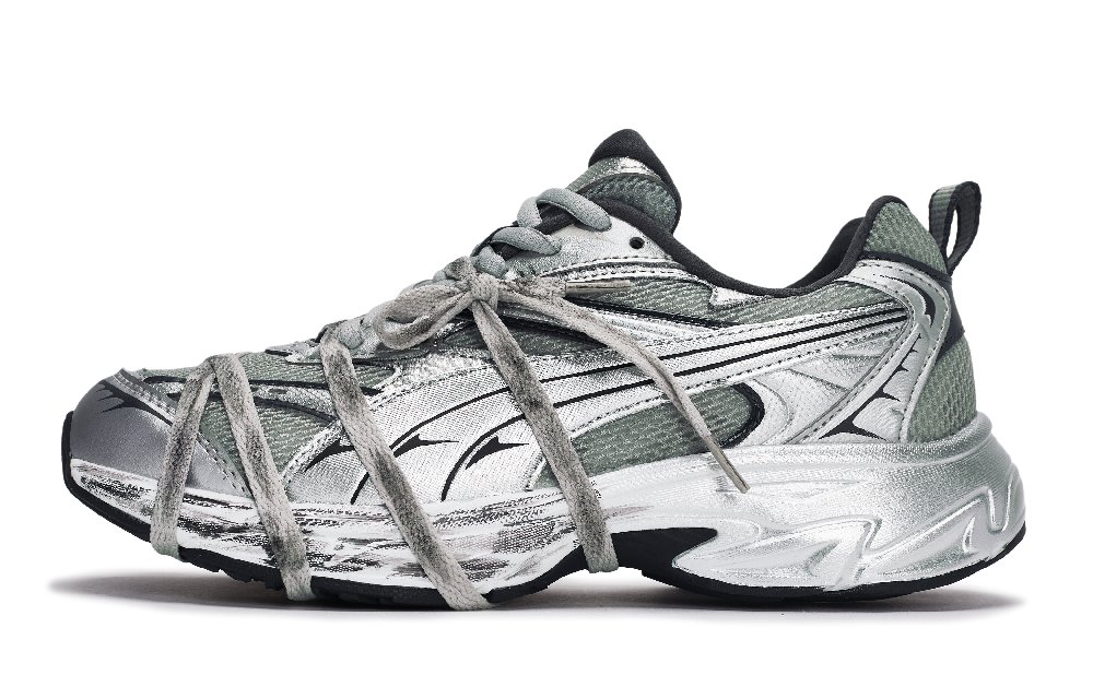 PUMA Morphic Silver Moon Glow Low Top Chunky Sneakers Unisex Black Silver Gray