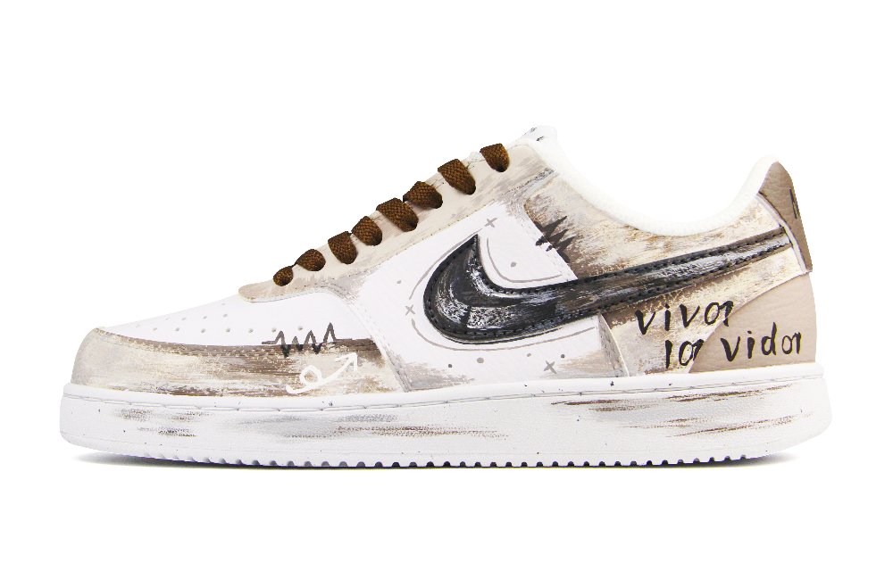 Nike Court Vision 1 Anti Slip Wear Resistant Low Top Skateboard Shoes Unisex White