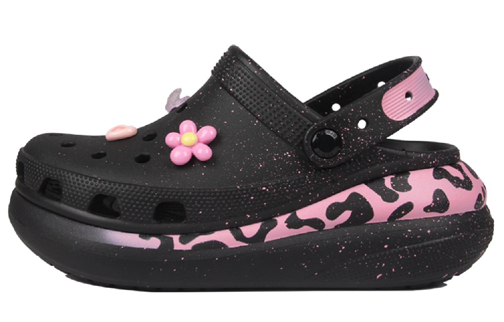 Crocs Classic Crush Clogs Unisex Black Pink
