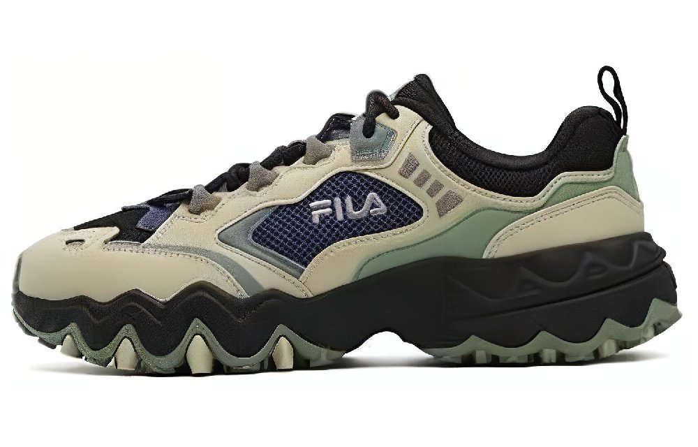 FILA Cushioning Wear-Resistant Low-Top Chunky Sneakers Unisex Black Green