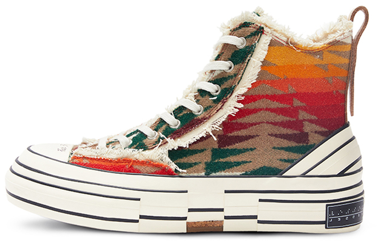 VESSEL G.O.P. Highs Colored Figuredstripe Skateboard Shoes Unisex Orange Green Camouflage