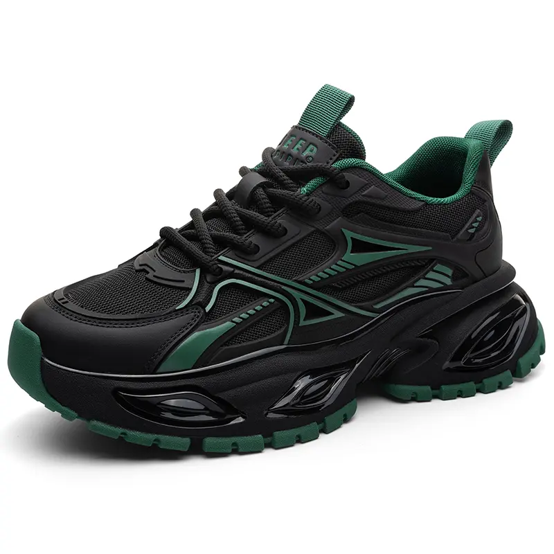 JEEP SPIRIT Refreshing The Wizard Of Oz Light Luxury Mecha Style Low Top Chunky Sneakers Men's Bamboo Leaf Green