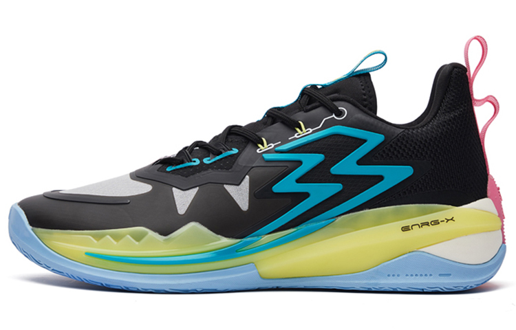 361° Big3 3.0 Basketball Shoes Men Low Top Obsidian Black/Lemon Green