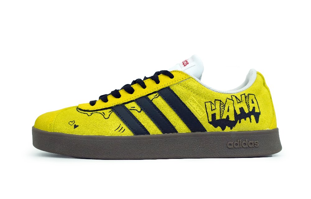Adidas VL COURT 2.0 Cushioning, Wear Resistant Low top Skateboard Shoes Unisex Yellow