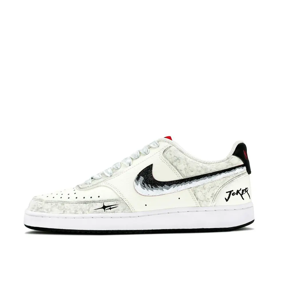 Nike Court Vision 1 Century Joker Abrasion Resistant Balance Low top Skateboard Shoes Men's Black White