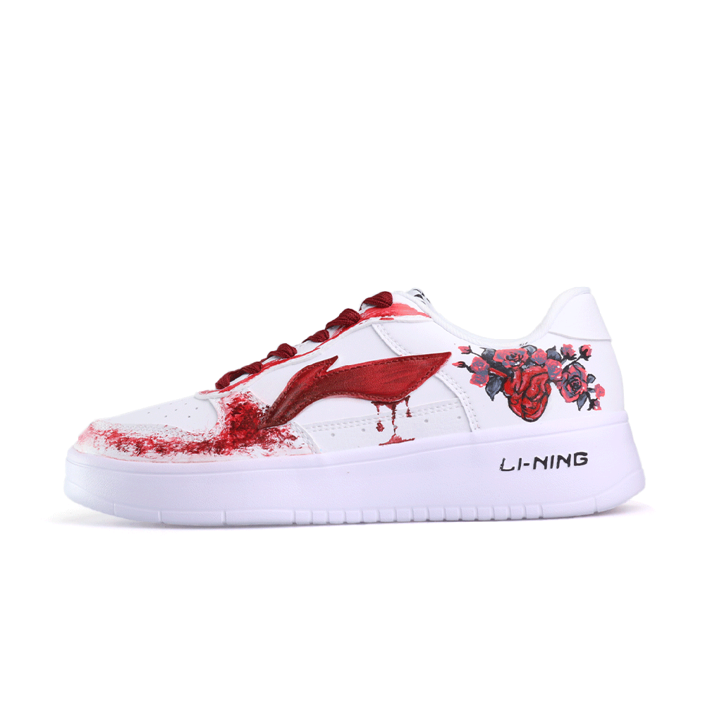 LiNing Pontoon Boats Slip Resistant, Abrasion Resistant, Lightweight Low Top Skateboard Shoes Unisex White Black Red