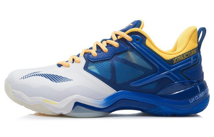 LiNing OP Cushioning, Slip Resistant, Abrasion Resistant Support Low Top Badminton Shoes Men's Blue