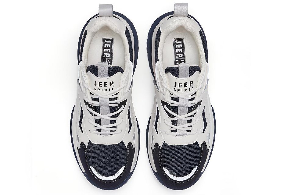 JEEP SPIRIT Slip Resistant, Abrasion Resistant, Breathable, Impact Resistant Low Top Outdoor Shoes Men's White Blue